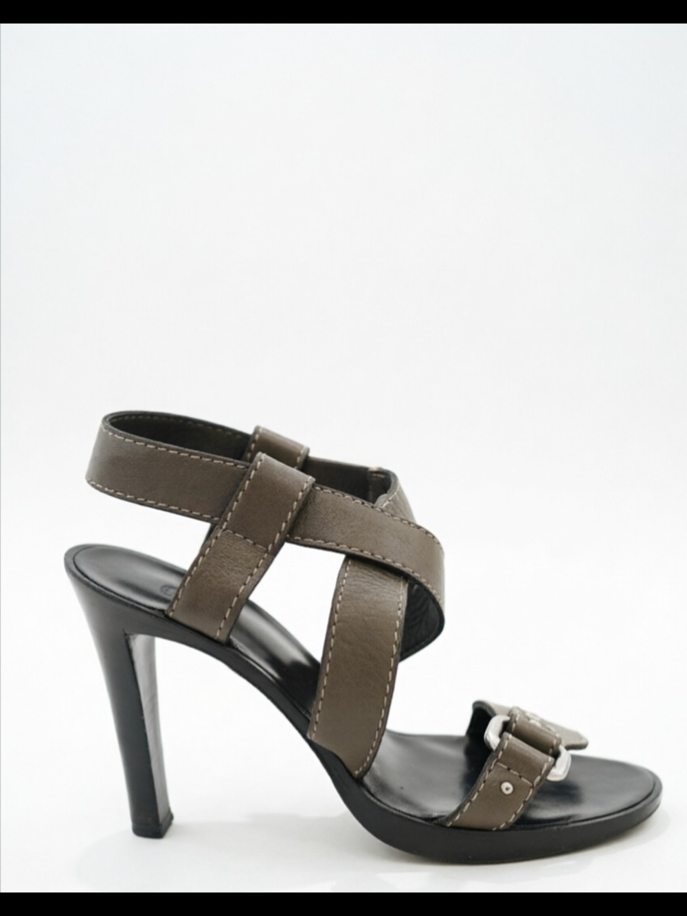 Chloe grey high-heeled sandals